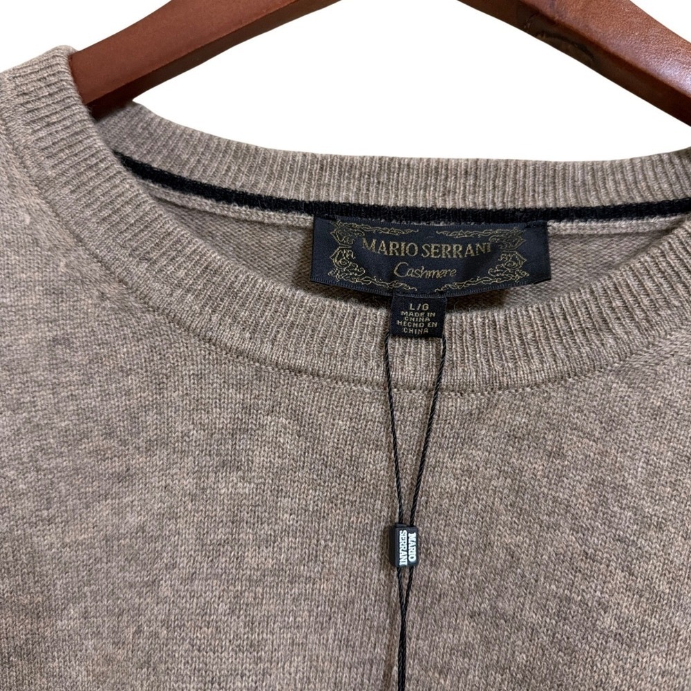 Mario Serrani Cashmere Sweater Womens Large Tan Crewneck Long Sleeve 1899939 - Picture 3 of 7
